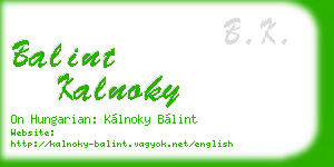 balint kalnoky business card