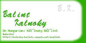 balint kalnoky business card